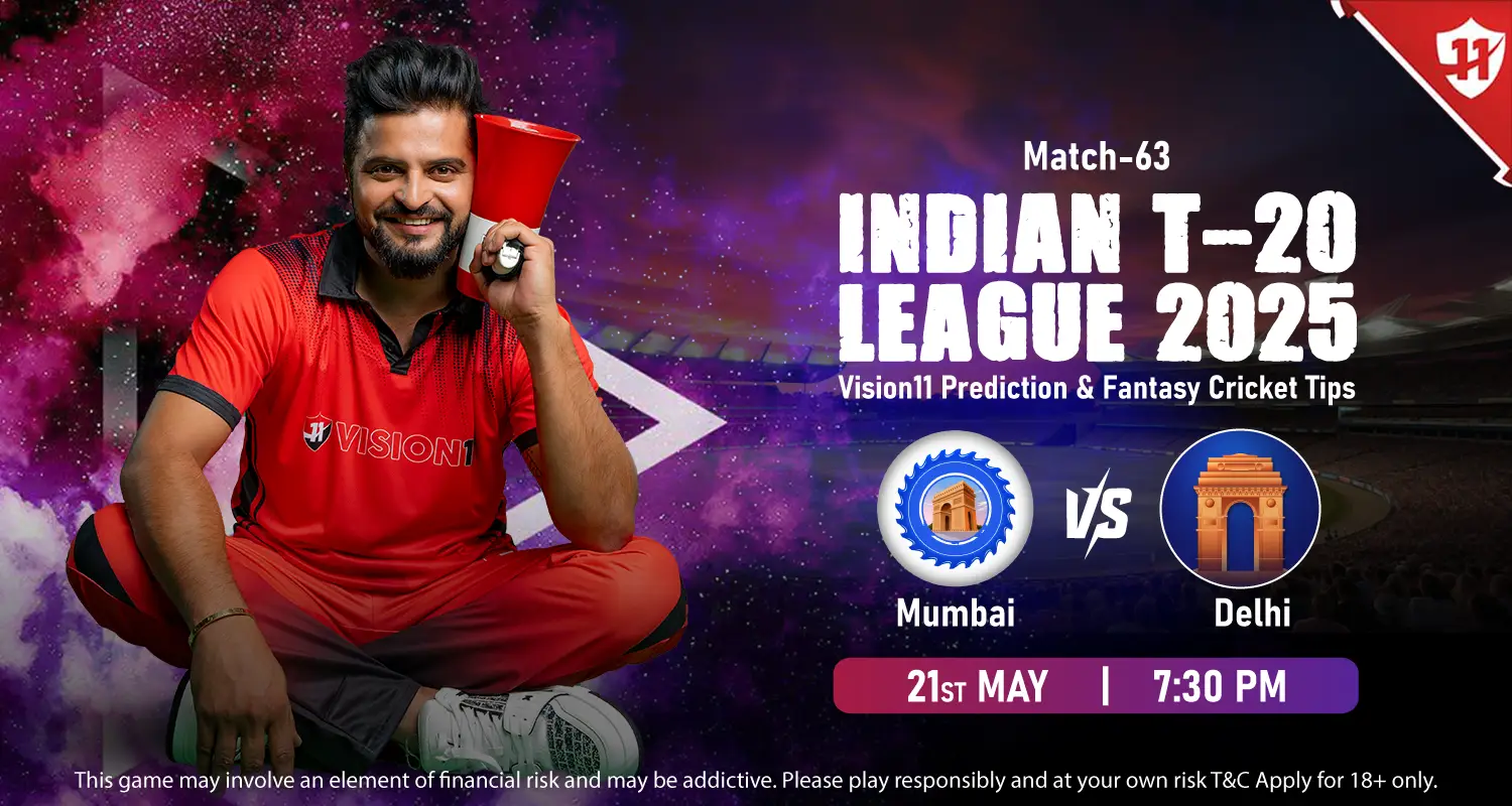 Mumbai vs Delhi(MI vs DC) – IPL 2025 63rd Match Prediction | Blog Banner