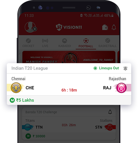 Select Match for Football Contests on fantasy app
