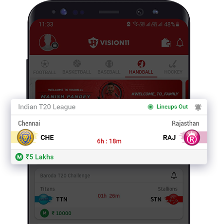 Select Match for Handball Contests on fantasy app