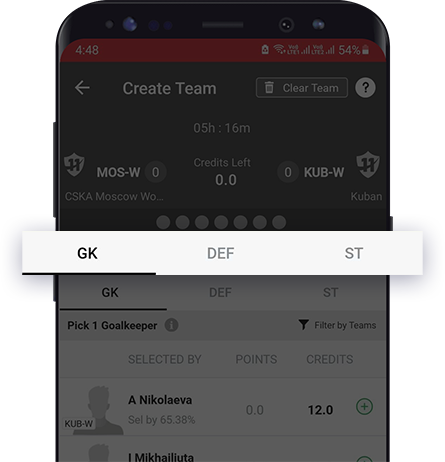Select Teams for Handball Contests on fantasy app