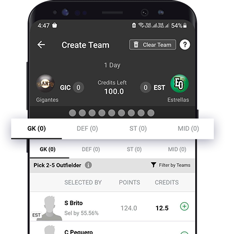 Select Teams for Hockey Contests on fantasy app